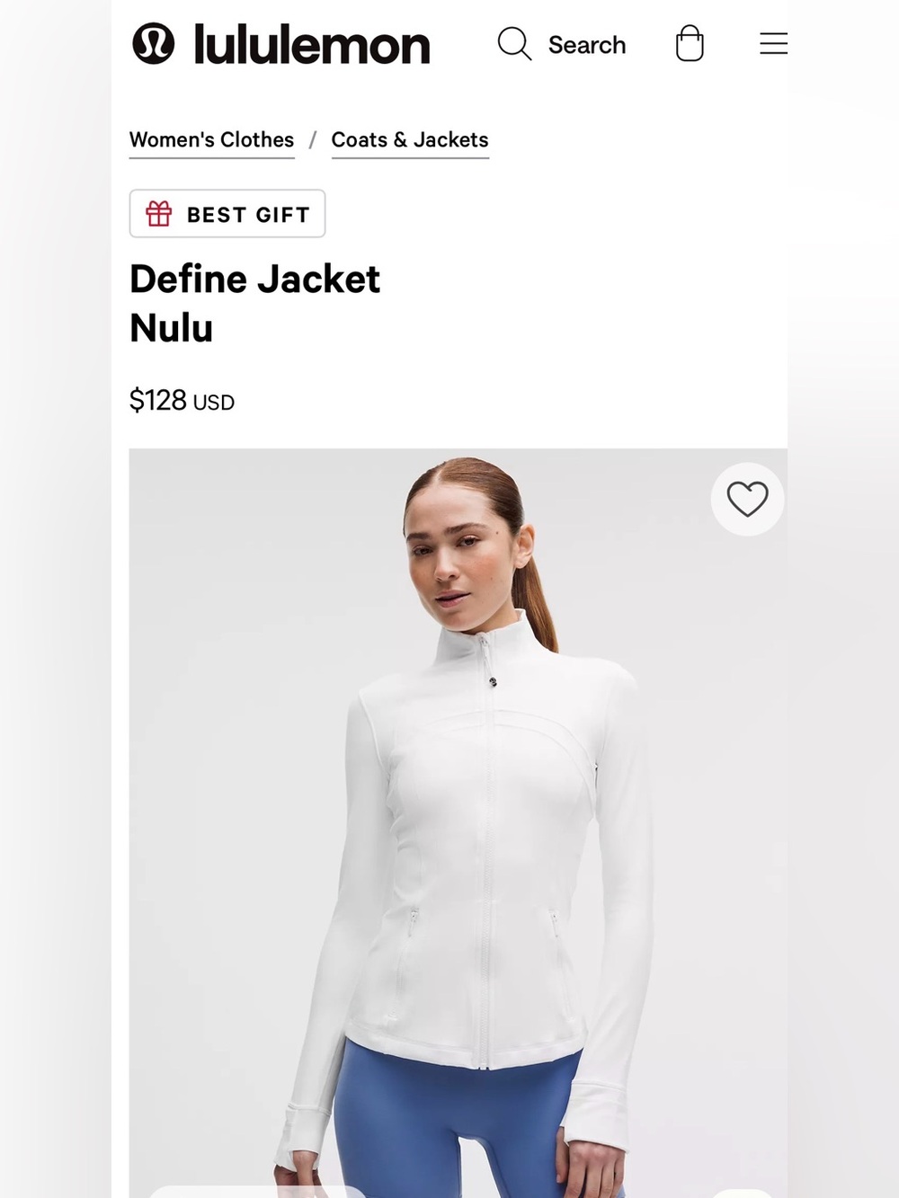 Lululemon Define Jacket White